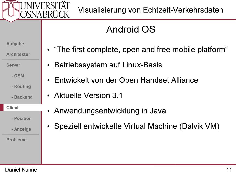 Open Handset Alliance Aktuelle Version 3.