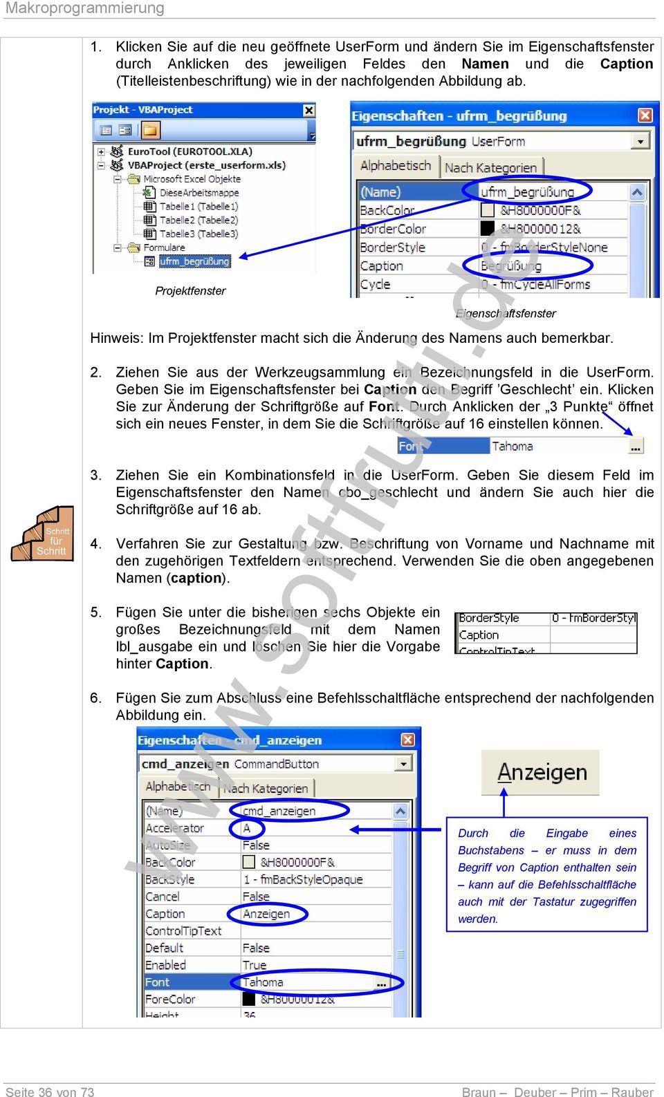 Geben Sie im Eigenschaftsfenster bei Caption den Begriff Geschlecht ein. Klicken Sie zur Änderung der Schriftgröße auf Font.