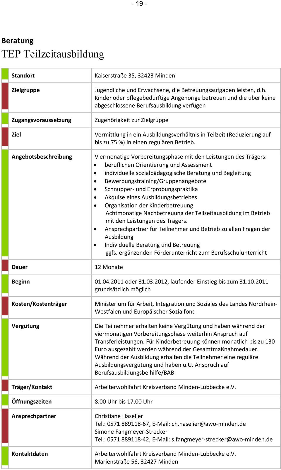 ene, die Betreuungsaufgaben leisten, d.h.