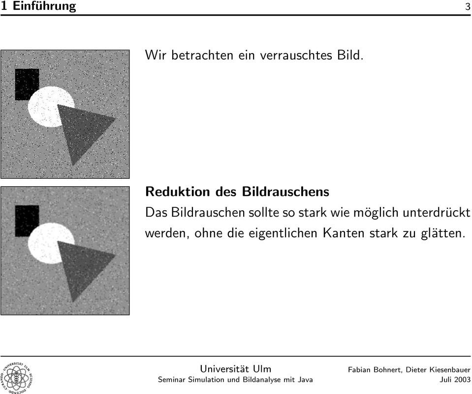 Bildrauschen sollte so stark wie möglich