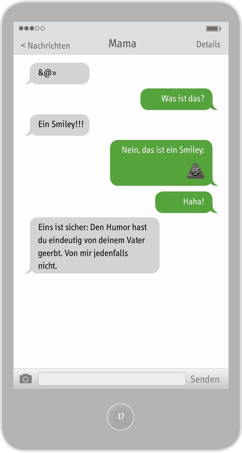 sicher: Den Humor hast du eindeutig von