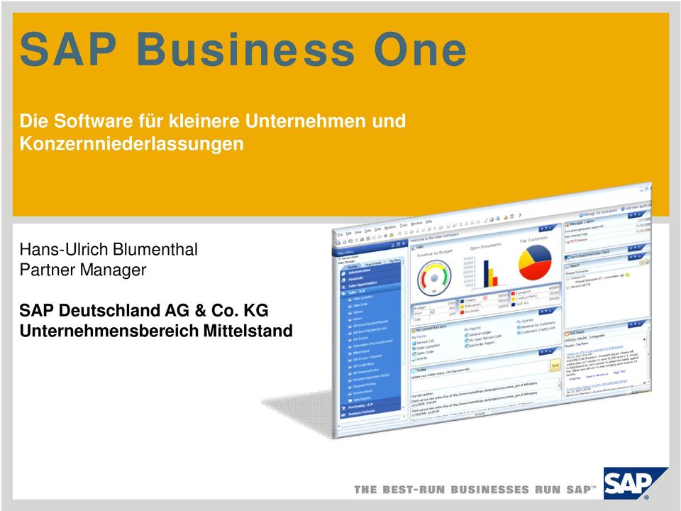 Hans-Ulrich Blumenthal Partner Manager SAP