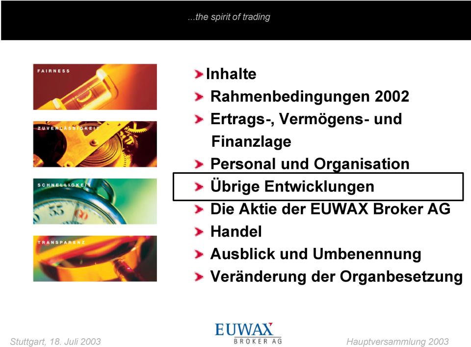 Entwicklungen Die Aktie der EUWAX Broker AG Handel