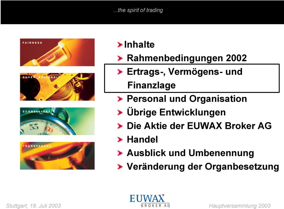 Entwicklungen Die Aktie der EUWAX Broker AG Handel