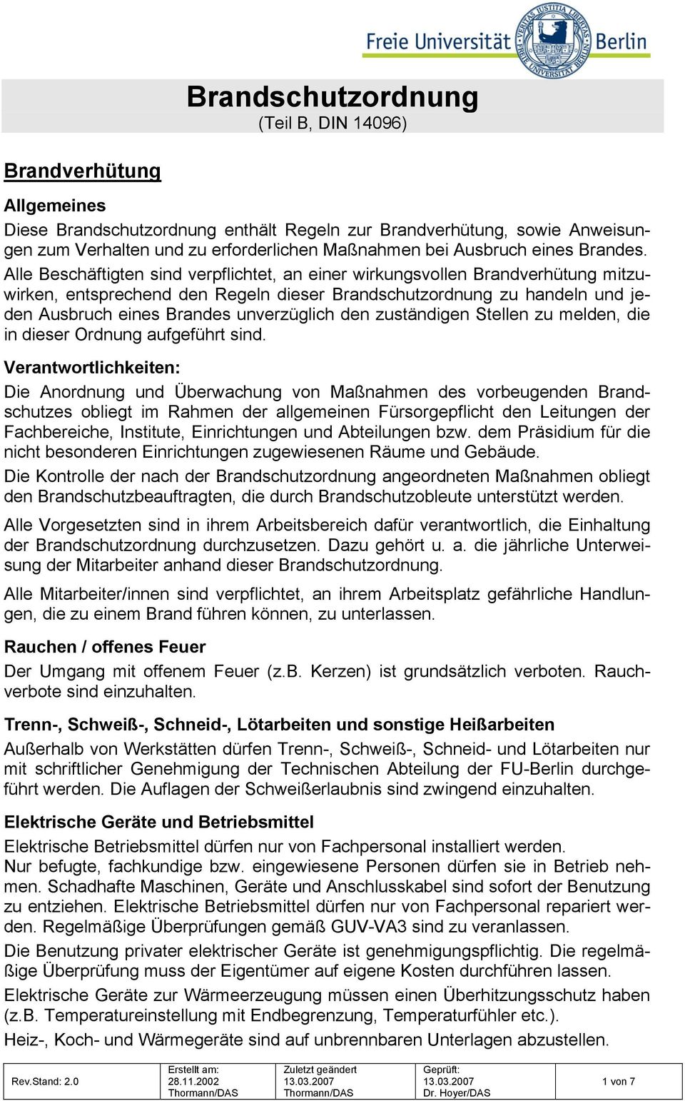 Brandschutzordnung (Teil B, DIN 14096) - PDF Free Download