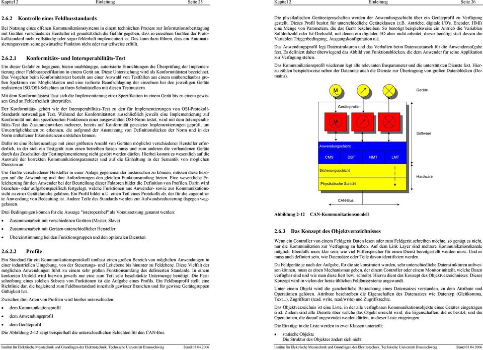 die Gefahr gegeben, dass in einzelnen Geräten der Protokollstandard nicht vollständig oder sogar fehlerhaft implementiert ist.