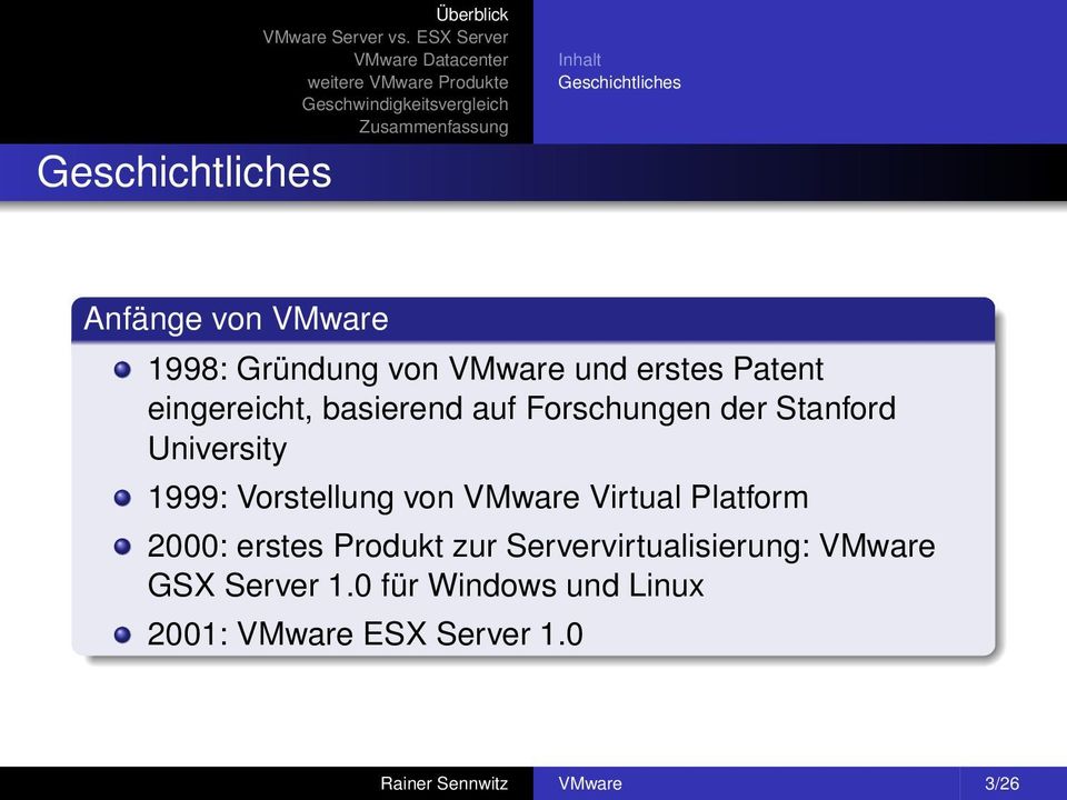 Vorstellung von VMware Virtual Platform 2000: erstes Produkt zur Servervirtualisierung:
