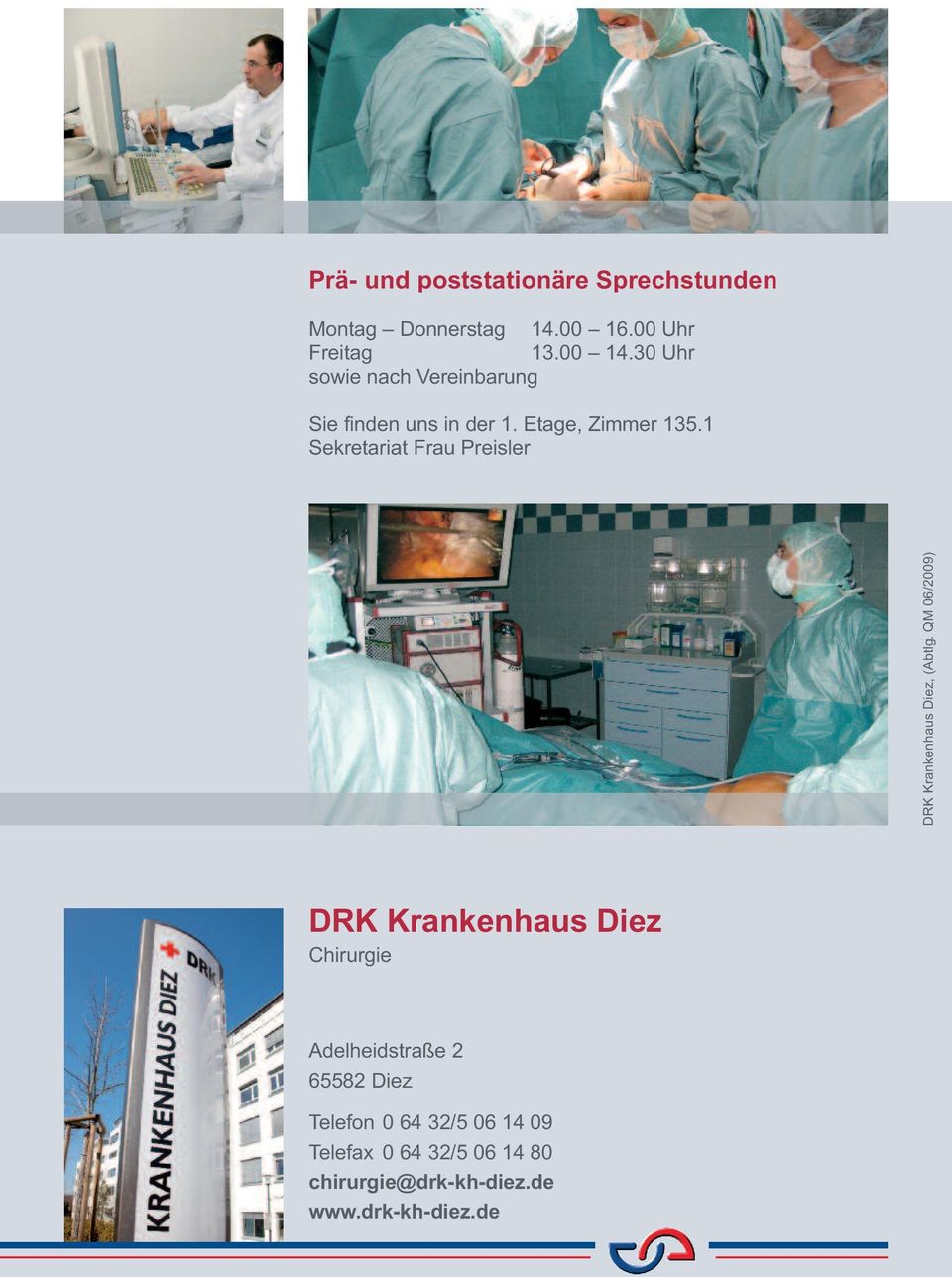 Sekretariat Frau Preisler DRK Krankenhaus Diez, (Abtlg.