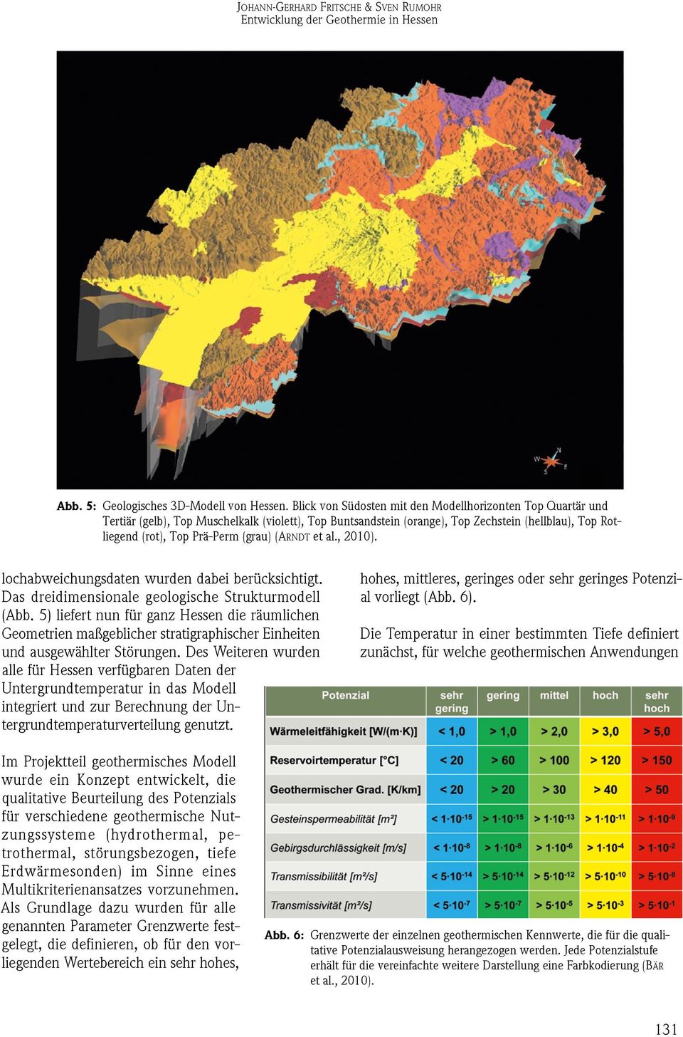 (Arndt et al., 2010). lochabweichungsdaten wurden dabei berücksichtigt. Das dreidimensionale geologische Strukturmodell (Abb.