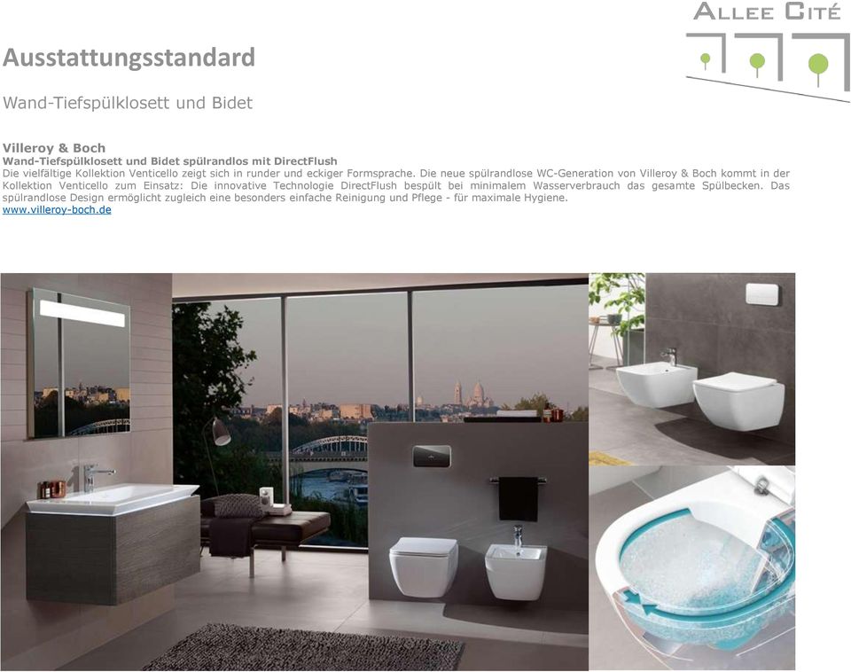 Die neue spülrandlose WC-Generation von Villeroy & Boch kommt in der Kollektion Venticello zum Einsatz: Die innovative Technologie