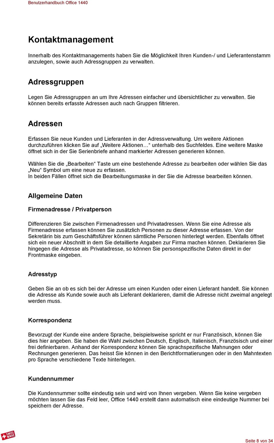 Benutzerhandbuch Office Adressverwaltung Aufgabenplanung