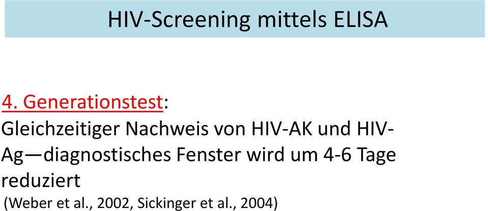 HIV-AK und HIV- Ag diagnostisches Fenster wird