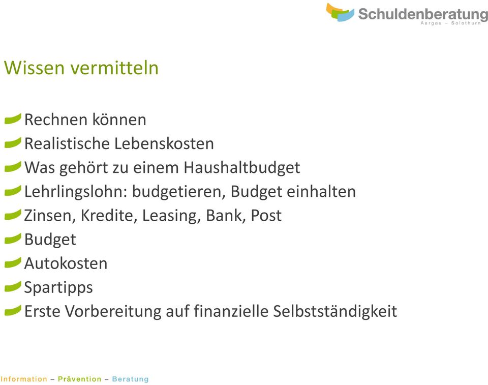 Budget einhalten Zinsen, Kredite, Leasing, Bank, Post Budget