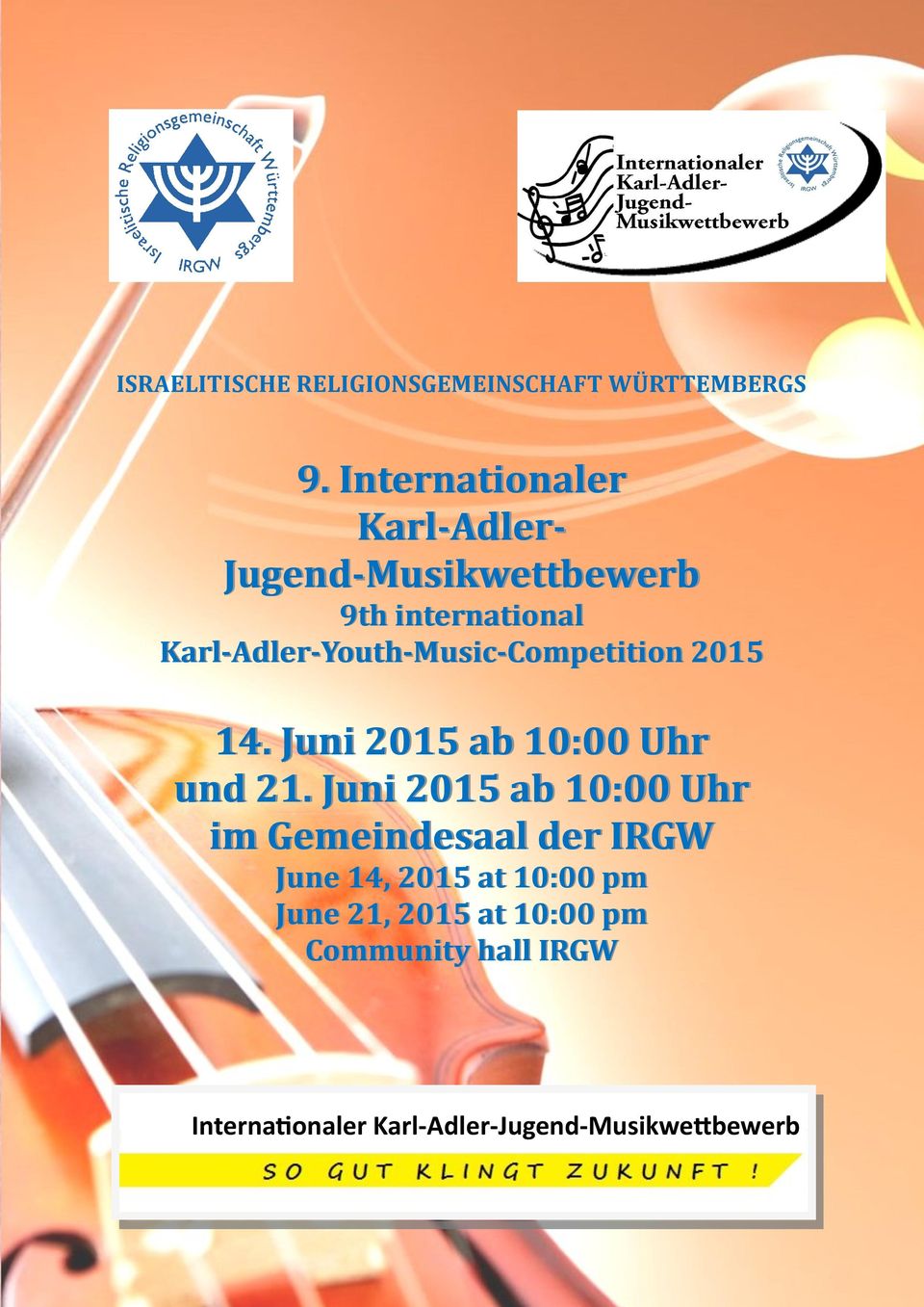 Adler-Youth-Music-Competition 2015 Karl-Adler 14. Juni 2015 ab 10:00 Uhr und 21.