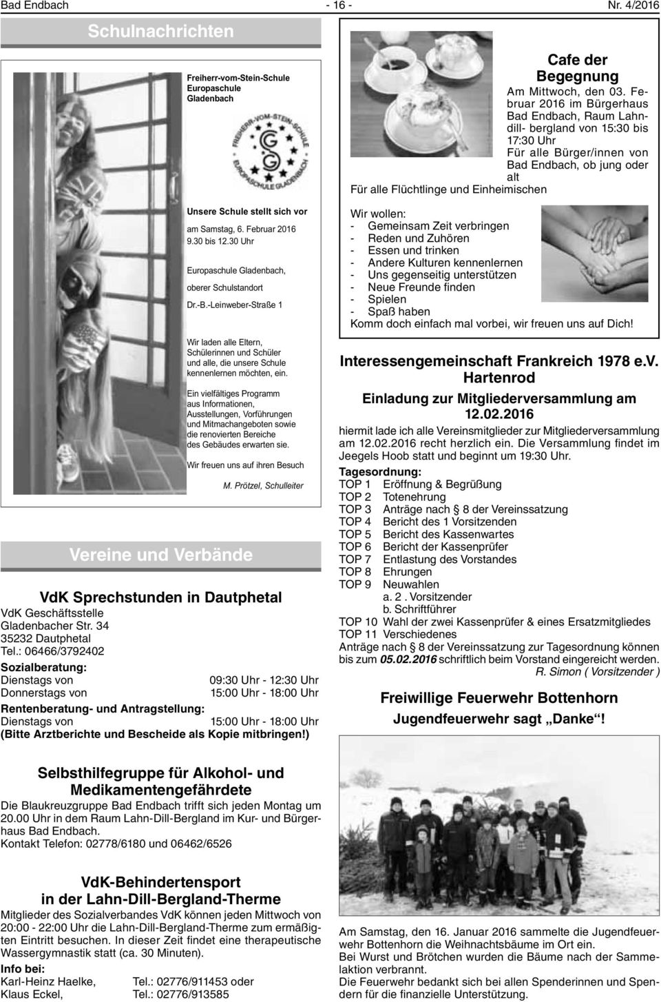Verbände VdK Sprechstunden indautphetal VdK Geschäftsstelle Gladenbacher Str. 34 35232 Dautphetal Tel.