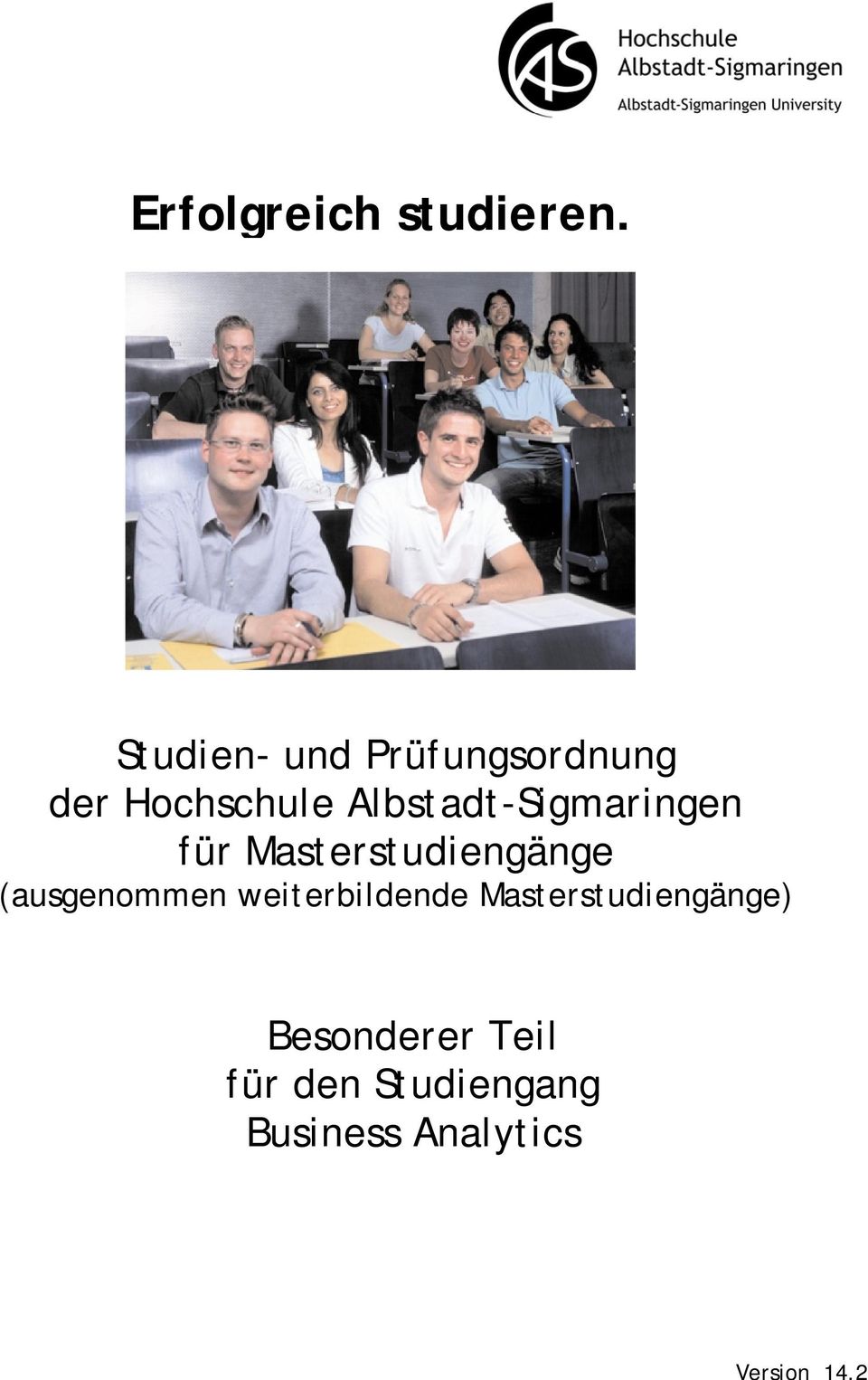 Albstadt-Sigmaringen für Masterstudiengänge (ausgenommen
