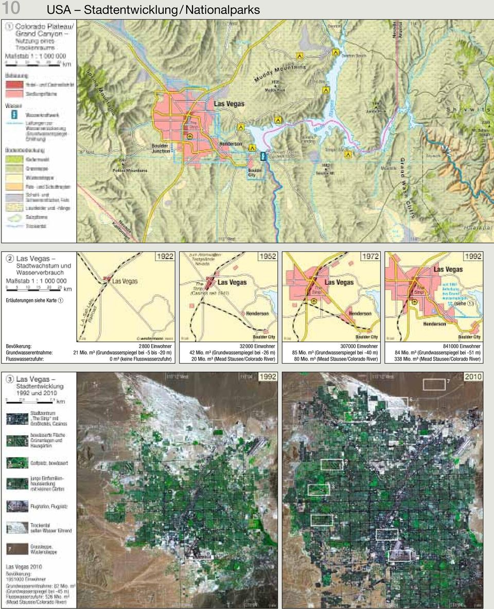 m³ (Grundwasserspiegel bei -26 m) 20 Mio. m³ (Mead Stausee / Colorado River) 307000 Einwohner 85 Mio.