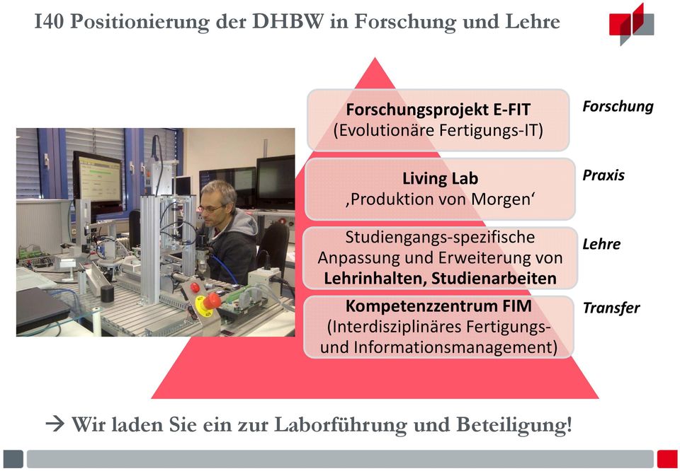 Erweiterung von Lehrinhalten, Studienarbeiten Kompetenzzentrum FIM (Interdisziplinäres