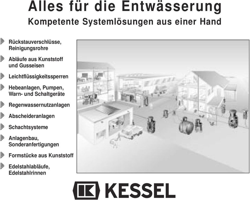 Hebeanlagen, Pumpen, Warn- und Schaltgeräte Regenwassernutzanlagen Abscheideranlagen