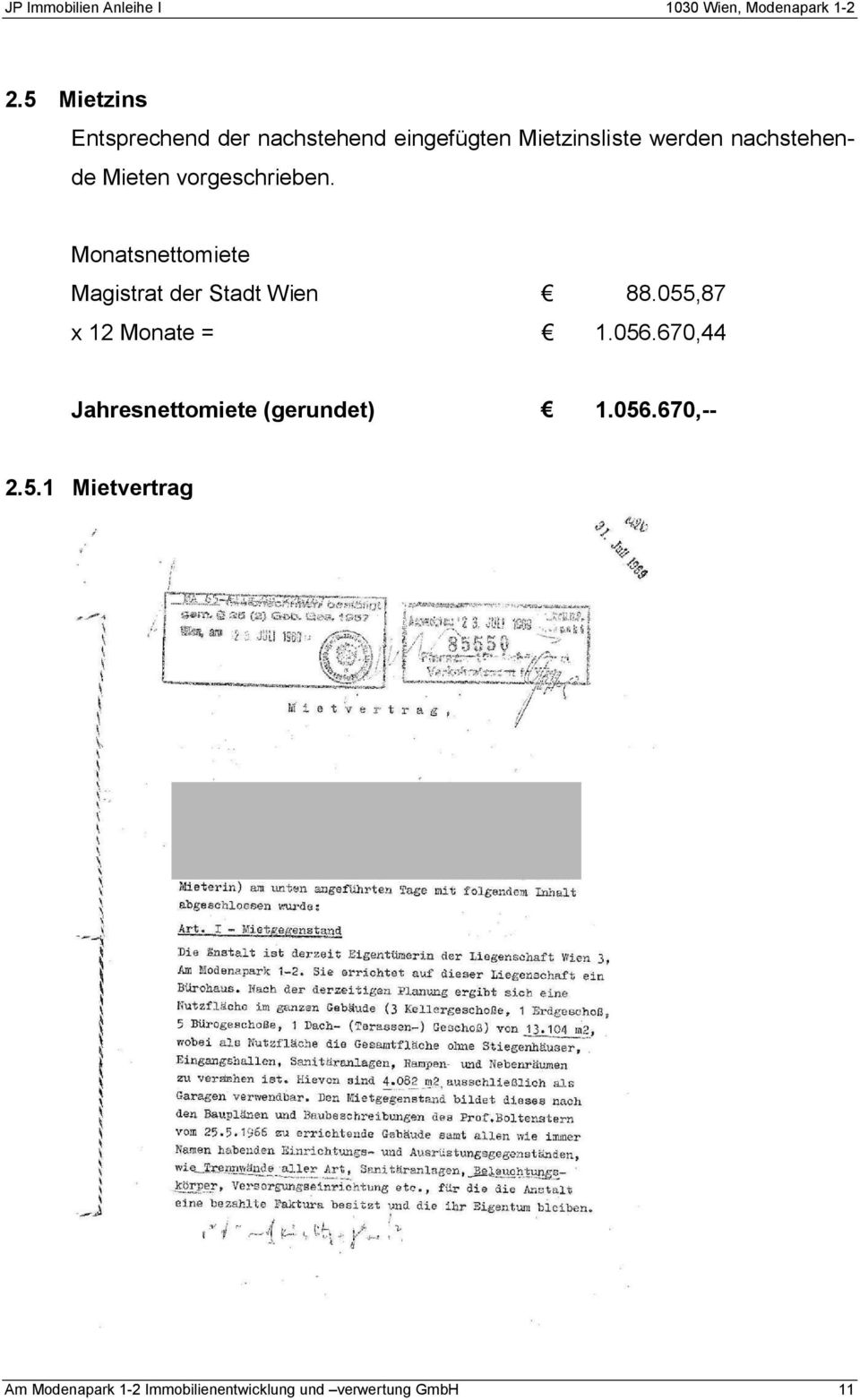 Monatsnettomiete Magistrat der Stadt Wien 88.055,87 x 12 Monate = 1.056.