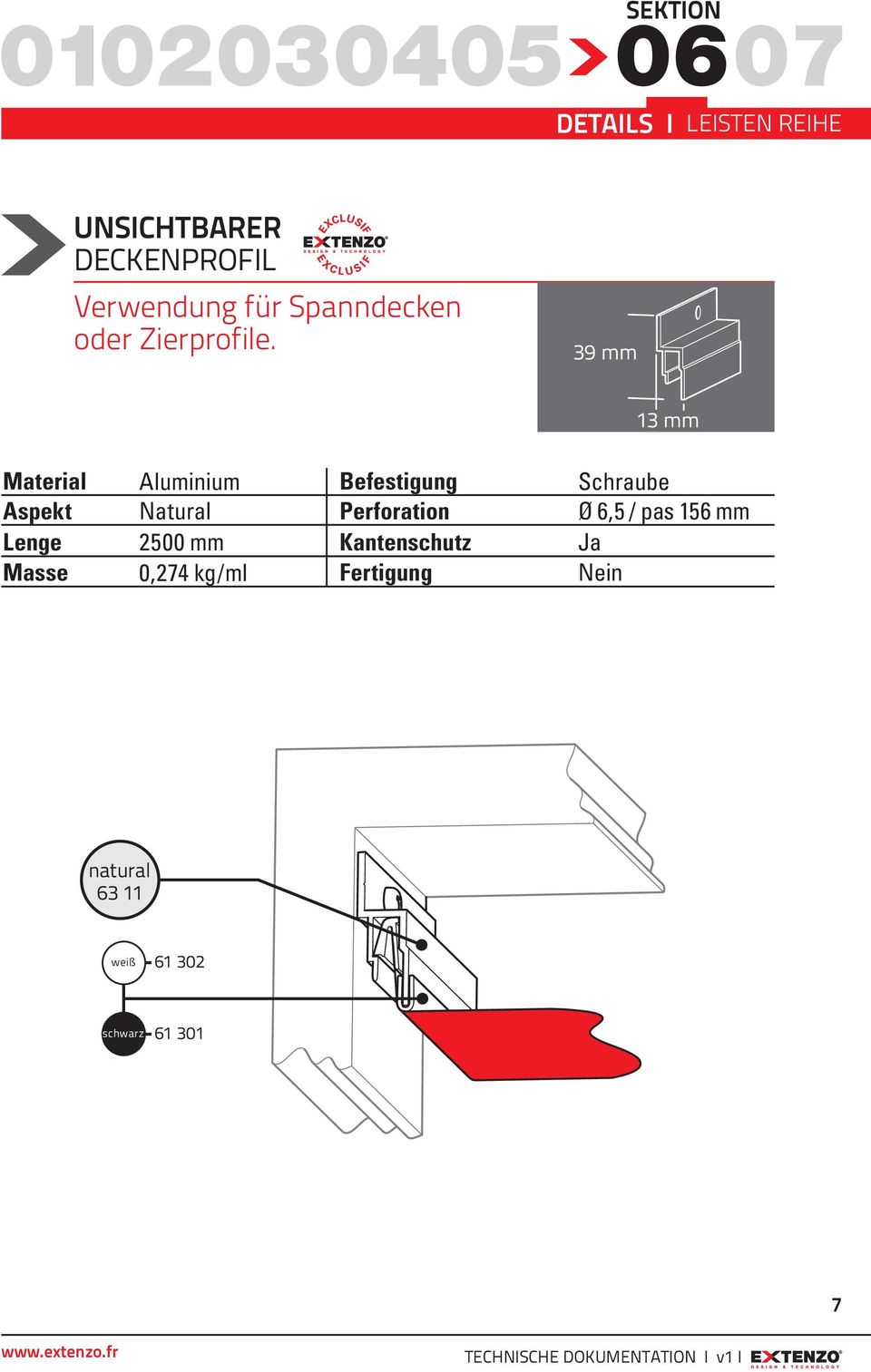 39 mm 13 mm Material Aluminium Befestigung Schraube Aspekt Natural