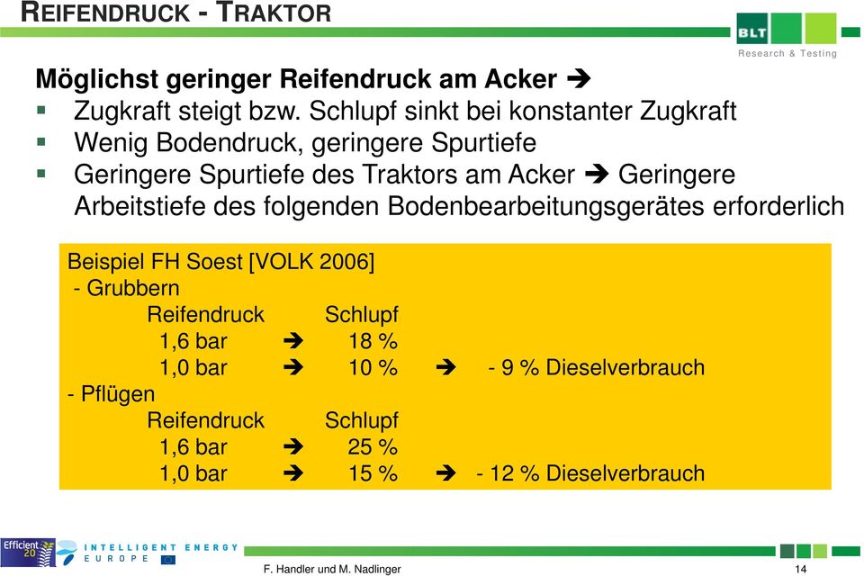 Geringere Arbeitstiefe des folgenden Bodenbearbeitungsgerätes erforderlich Beispiel FH Soest [VOLK 2006] - Grubbern