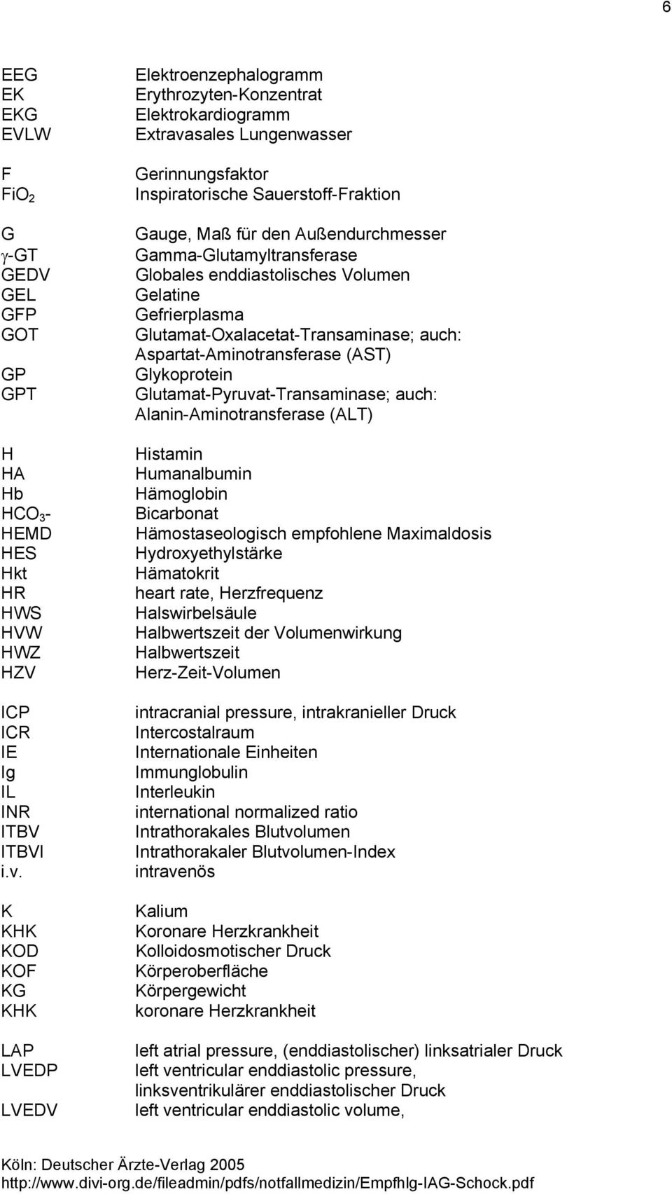 Außendurchmesser Gamma-Glutamyltransferase Globales enddiastolisches Volumen Gelatine Gefrierplasma Glutamat-Oxalacetat-Transaminase; auch: Aspartat-Aminotransferase (AST) Glykoprotein