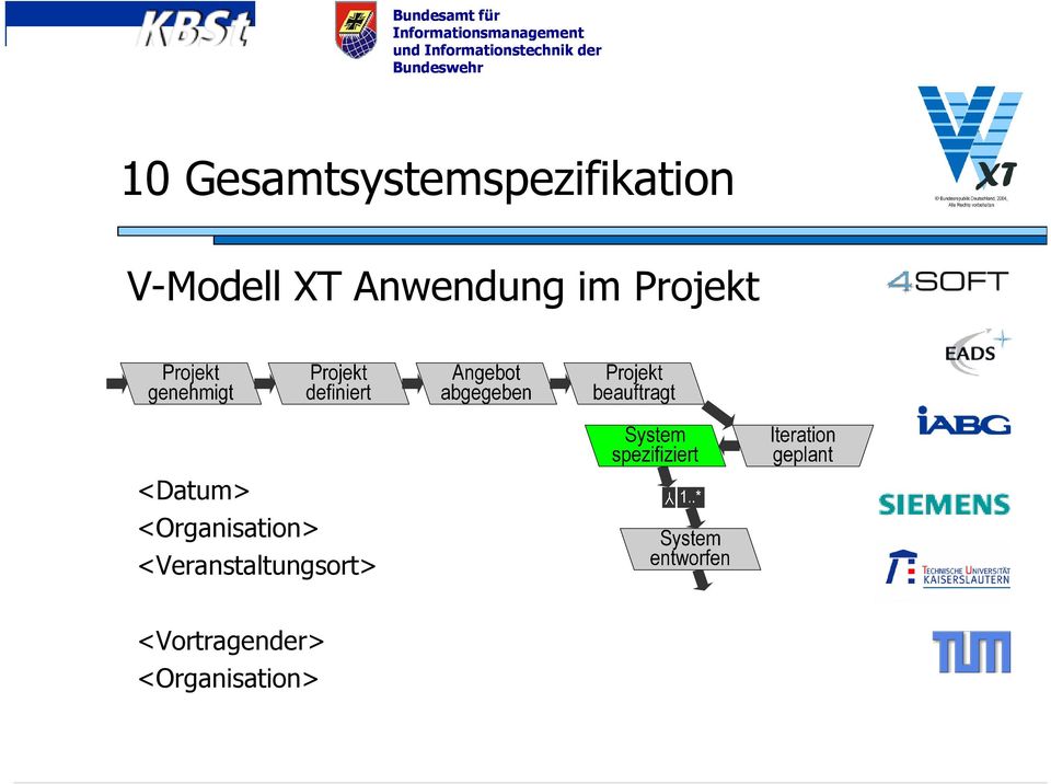 Gesamtsystemspezifikation V-Modell XT Anwendung im