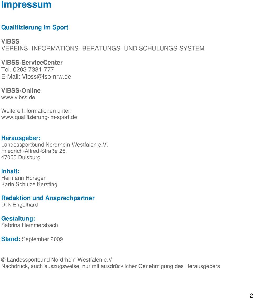 de Herausgeber: Landessportbund Nordrhein-Westfalen e.v.