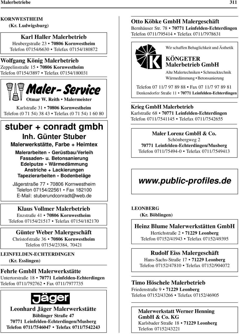 Günter Stuber Malerwerkstätte, Farbe + Heimtex Malerarbeiten Gerüstbau/Verleih Fassaden- u.