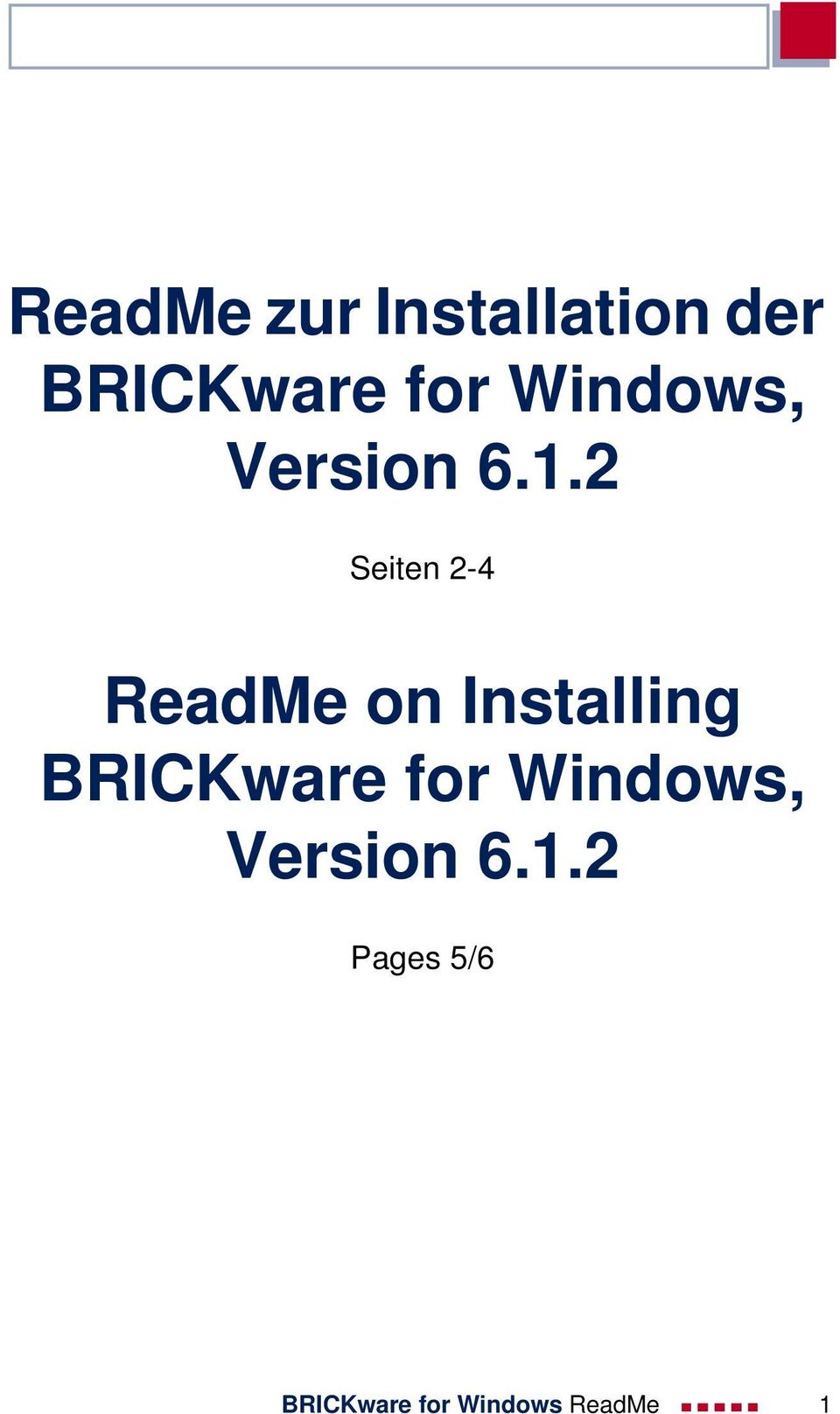 2 Seiten 2-4 ReadMe on Installing BRICKware