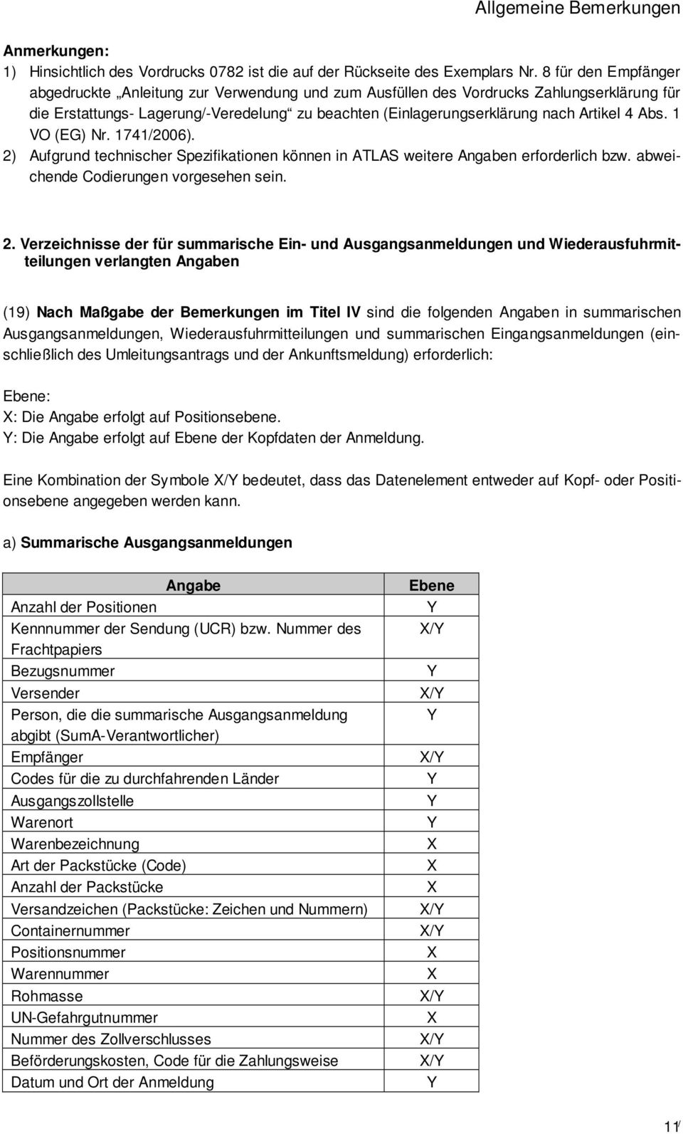 Abs. 1 VO (EG) Nr. 1741/2006). 2)