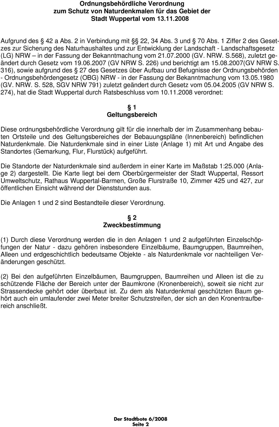 06.2007 (GV NRW S. 226) und berichtigt am 15.08.2007(GV NRW S.