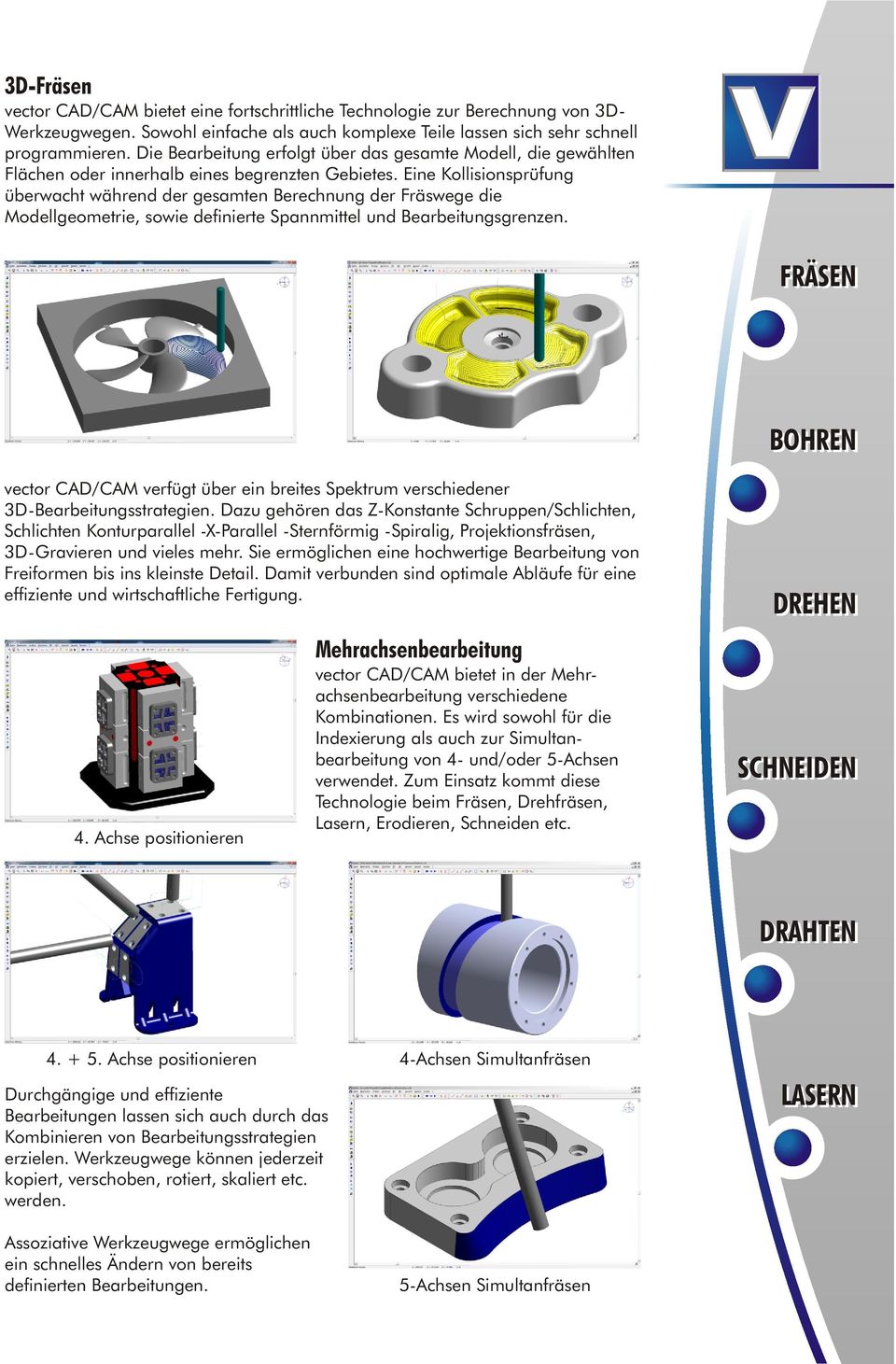 Eine Kollisionsprüfung überwacht während der gesamten Berechnung der Fräswege die Modellgeometrie, sowie definierte Spannmittel und Bearbeitungsgrenzen.