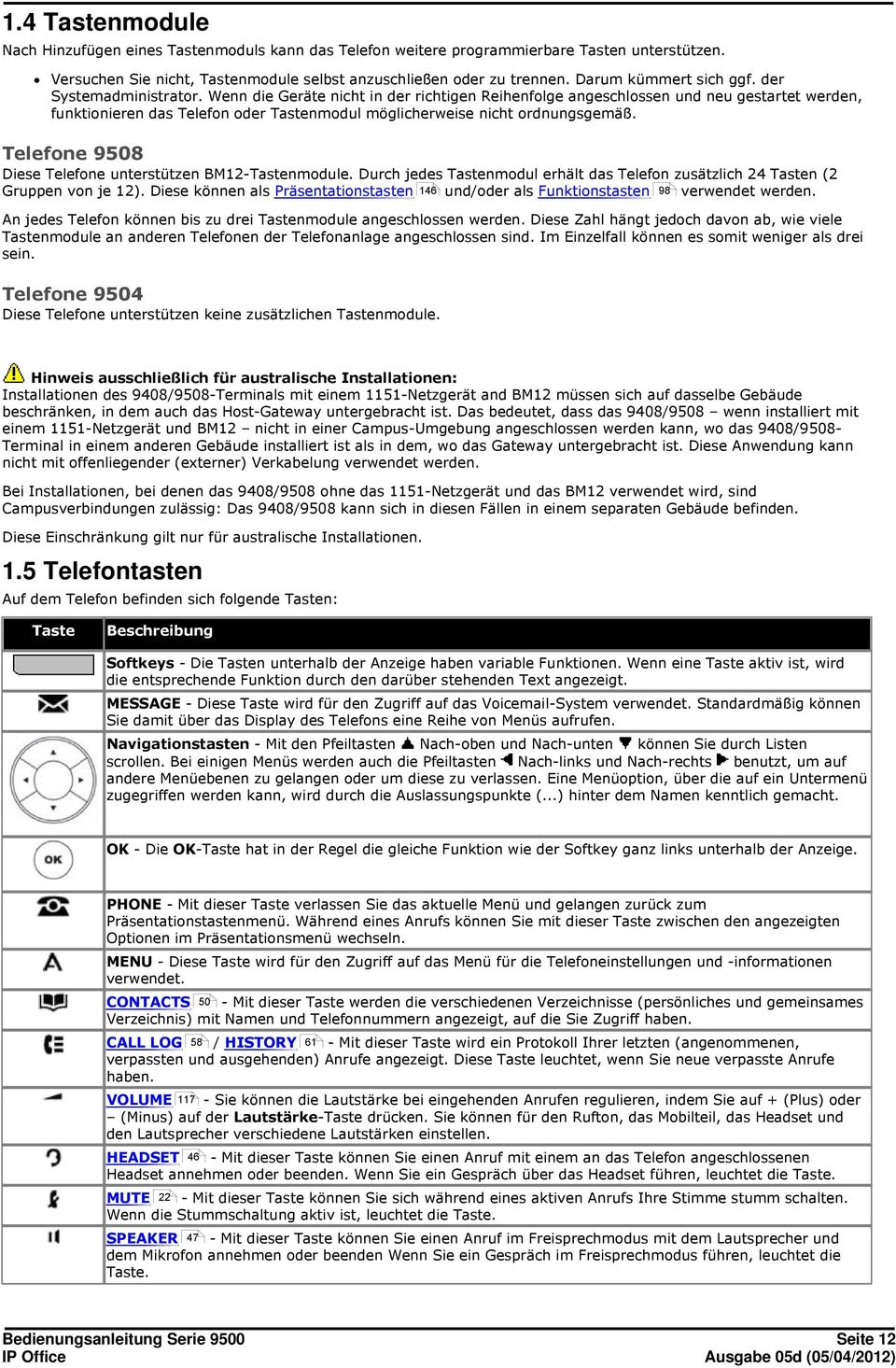 Wenn die Geräte nicht in der richtigen Reihenfolge angeschlossen und neu gestartet werden, funktionieren das Telefon oder Tastenmodul möglicherweise nicht ordnungsgemäß.