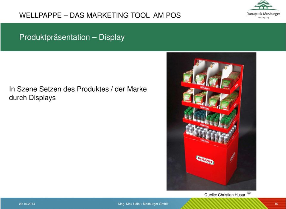 Produktes / der Marke durch Displays Quelle: