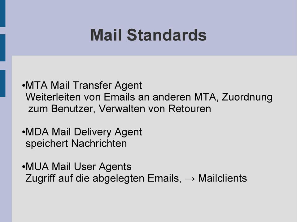 von Retouren MDA Mail Delivery Agent speichert Nachrichten