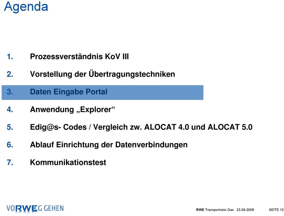 Anwendung Explorer 5. Edig@s- Codes / Vergleich zw. ALOCAT 4.