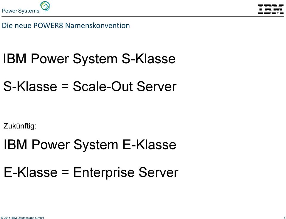Zukünftig: IBM Power System E-Klasse