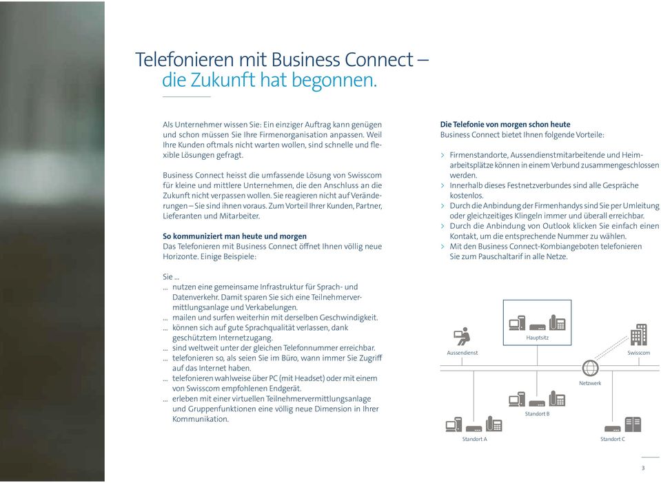 Business Connect heisst die umfassende Lösung von Swisscom für kleine und mittlere Unternehmen, die den Anschluss an die Zukunft nicht verpassen wollen.