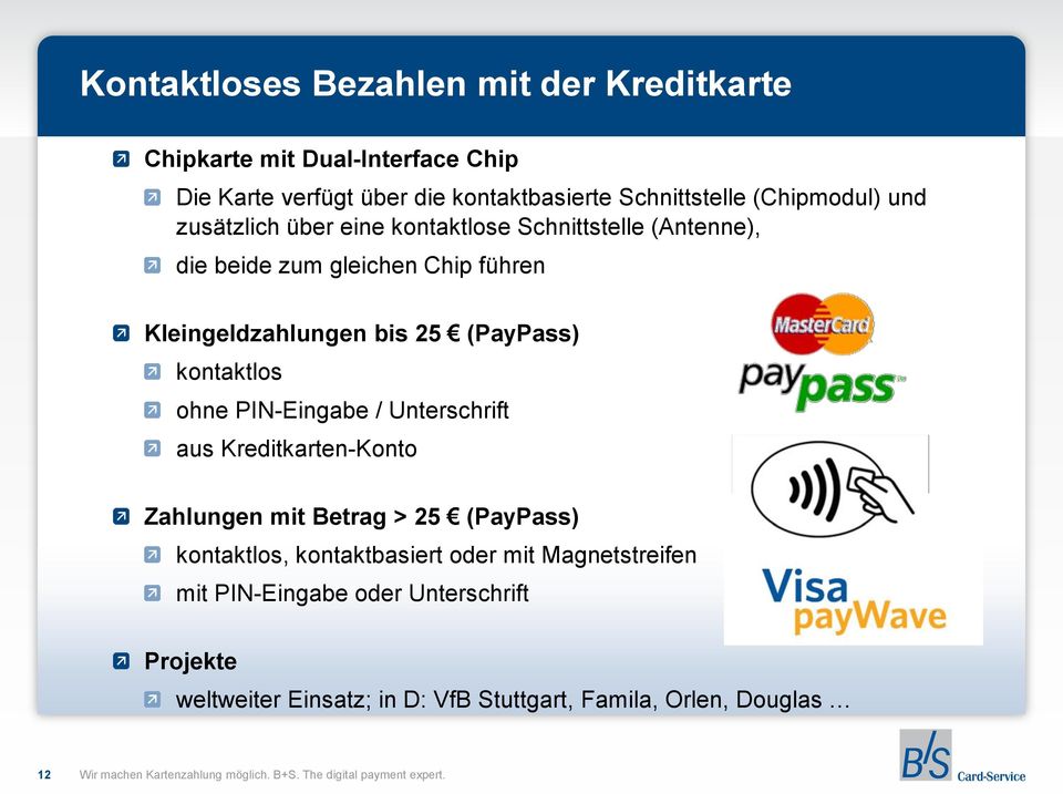 (PayPass) kontaktlos ohne PIN-Eingabe / Unterschrift aus Kreditkarten-Konto Zahlungen mit Betrag > 25 (PayPass) kontaktlos,