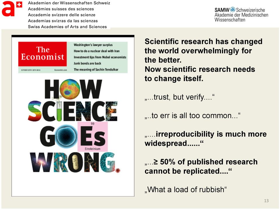 ....to err is all too common......irreproducibility is much more widespread.
