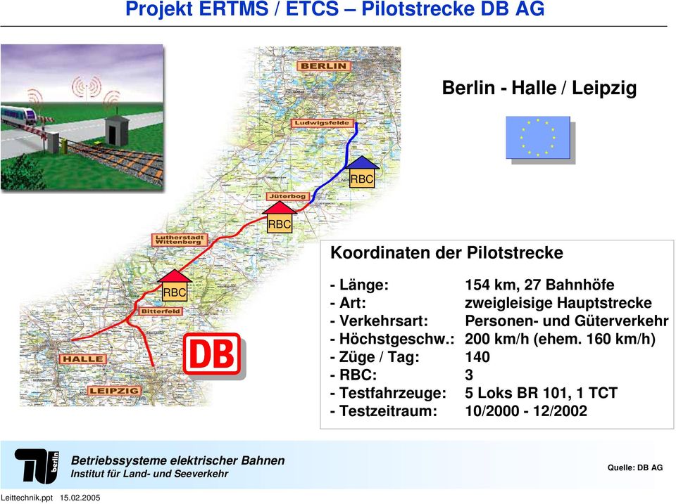 Verkehrsart: Personen- und Güterverkehr - Höchstgeschw.: 200 km/h (ehem.