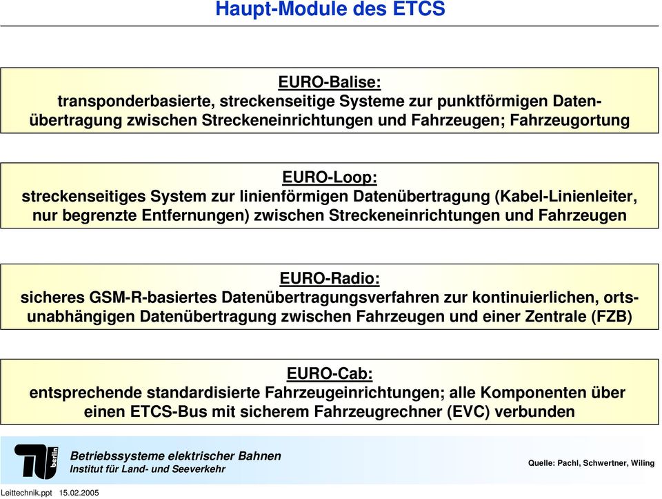 Fahrzeugen EURO-Radio: sicheres GSM-R-basiertes Datenübertragungsverfahren zur kontinuierlichen, ortsunabhängigen Datenübertragung zwischen Fahrzeugen und einer Zentrale