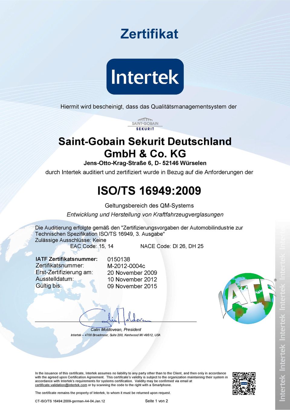 Technischen Spezifikation ISO/TS 16949, 3.