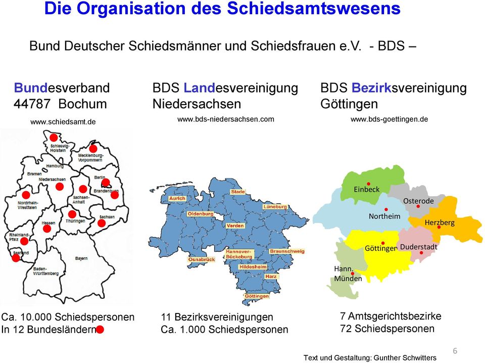 cm BDS Bezirksvereinigung Göttingen www.bds-gettingen.de Einbeck Osterde Nrtheim Herzberg Hann.