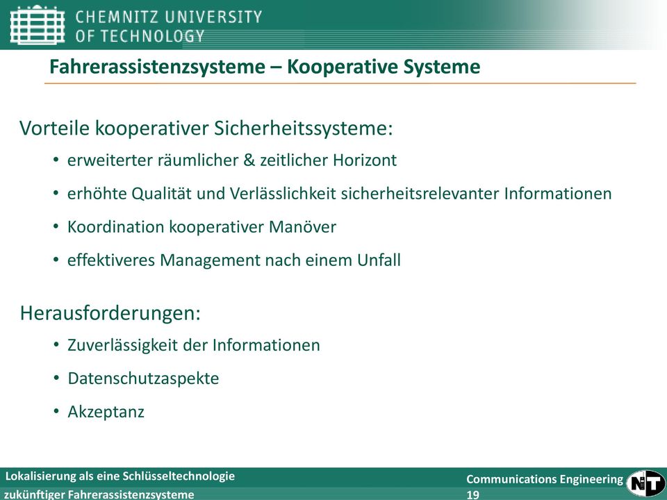 sicherheitsrelevanter Informationen Koordination kooperativer Manöver effektiveres