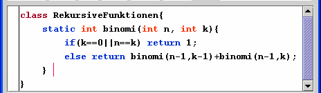 Binomische Formel in Java-BlueJ 2