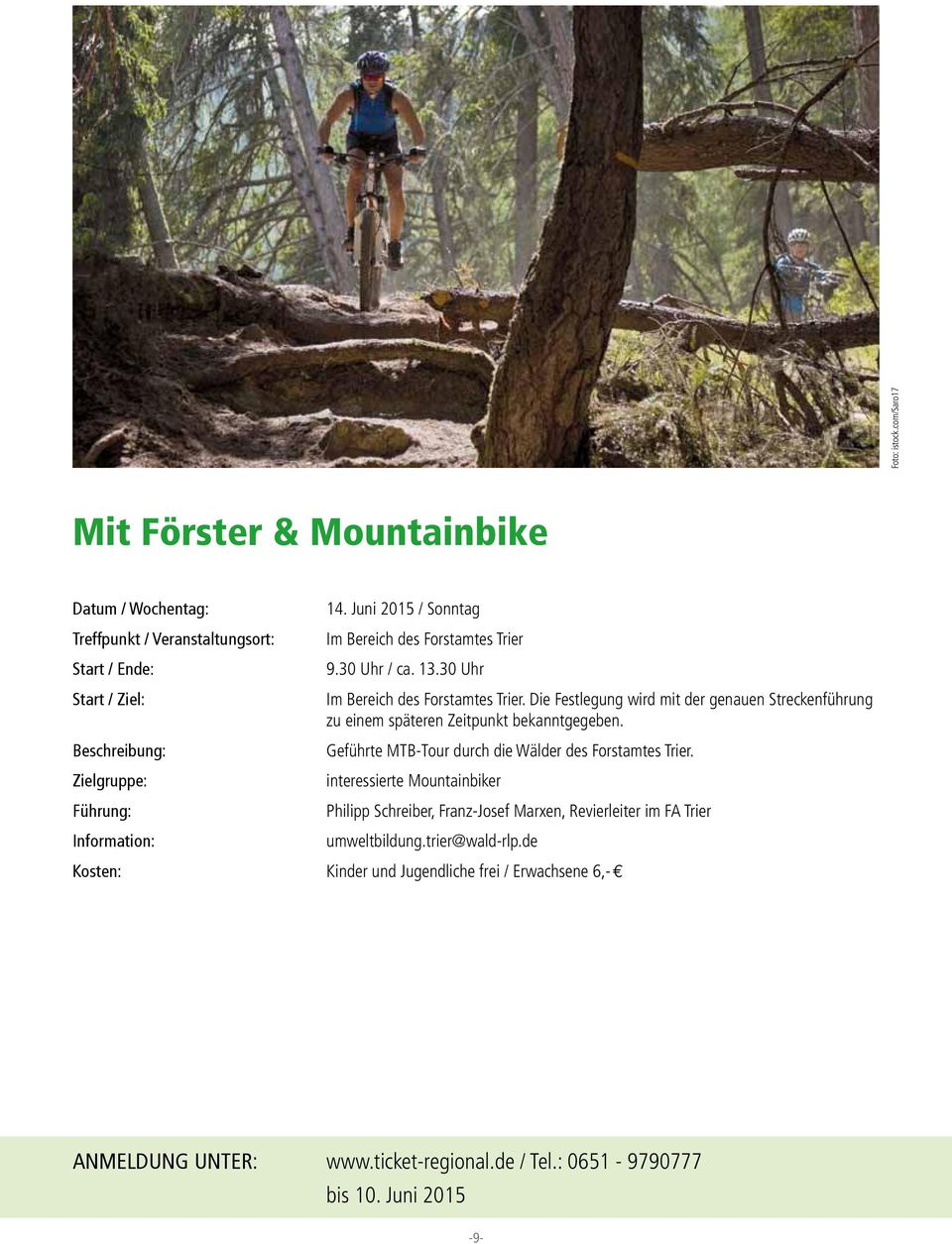 geführte MTB-Tour durch die Wälder des Forstamtes Trier.