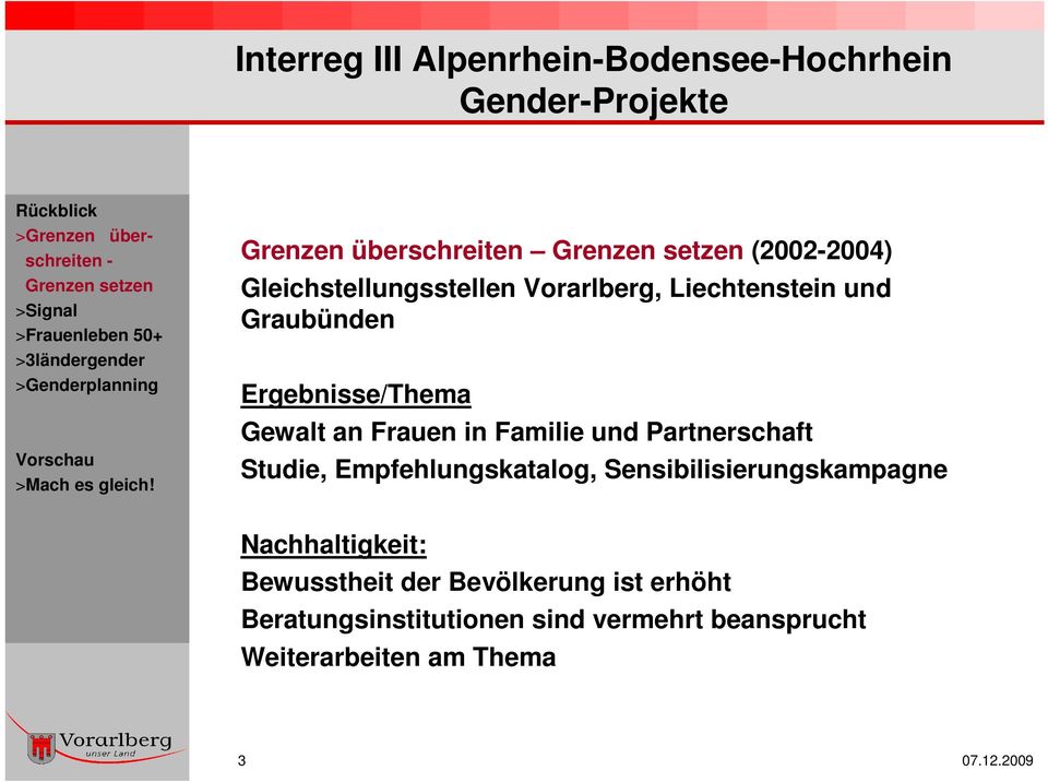 Frauen in Familie und Partnerschaft Studie, Empfehlungskatalog, Sensibilisierungskampagne